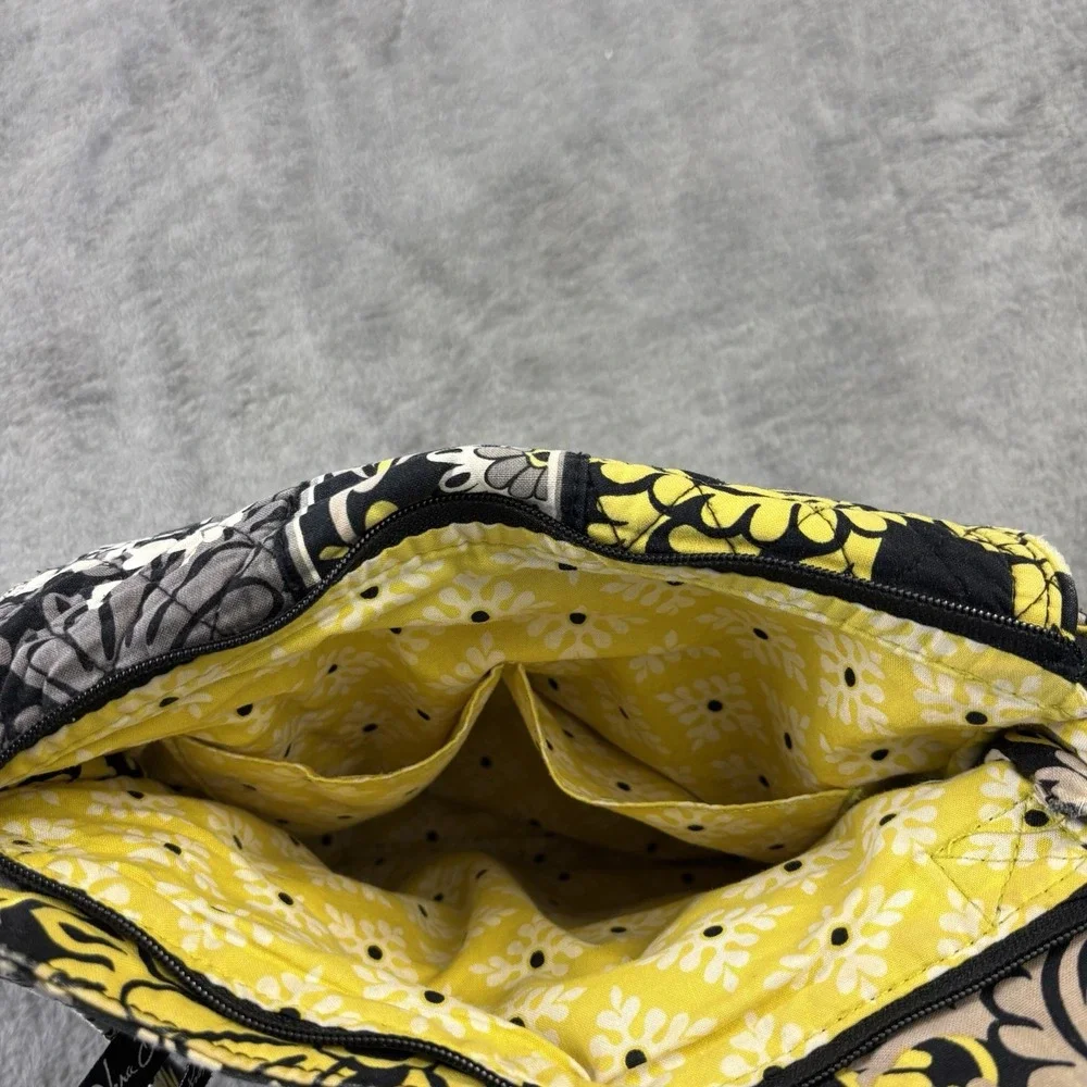 Vera Bradley Crossbody Bag Shoulder Strap Purse Baroque Black Hipster Floral EUC
